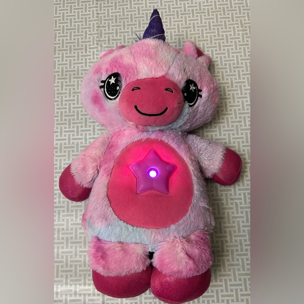 Toddler Girl’s Stuffed Animal Star Belly Unicorn Dream Lites Night Light Works!